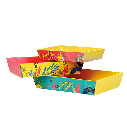 Corbeille carton rectangle SAVEURS ESTIVALES...