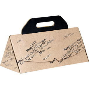 Caja cartón triángulo VOYAGE GOURMAND negro 2