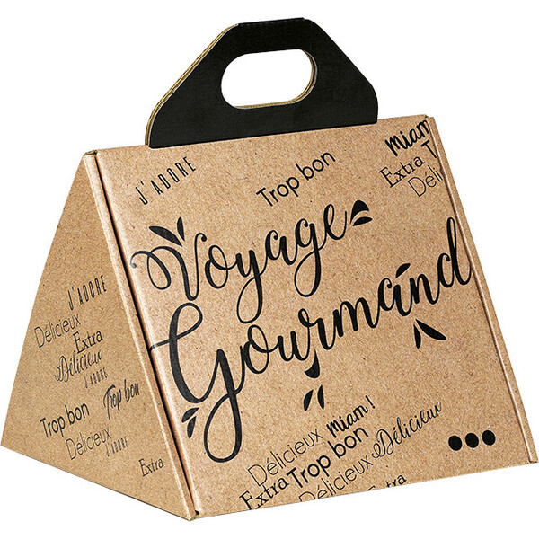 Caixa cartão triângulo VOYAGE GOURMAND preto