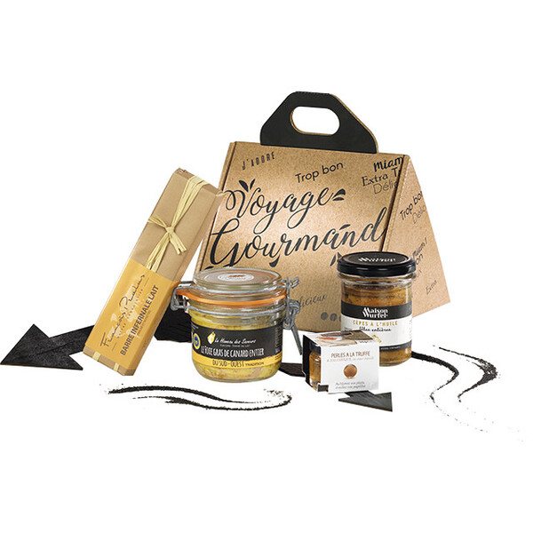 Box cardboard triangle VOYAGE GOURMAND black