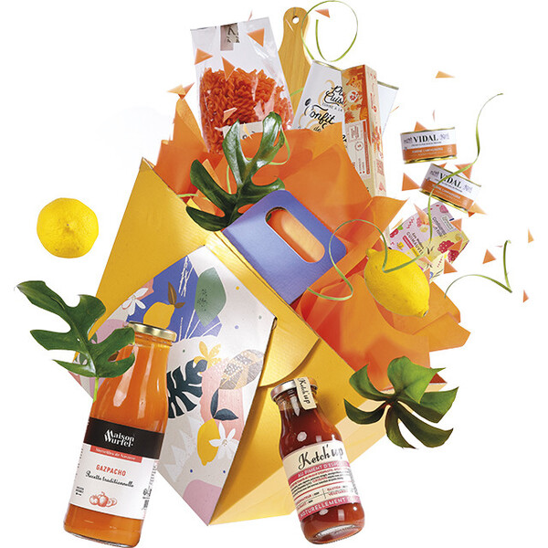 Shopping bag cardboard tapered CITRUS GARDEN handles