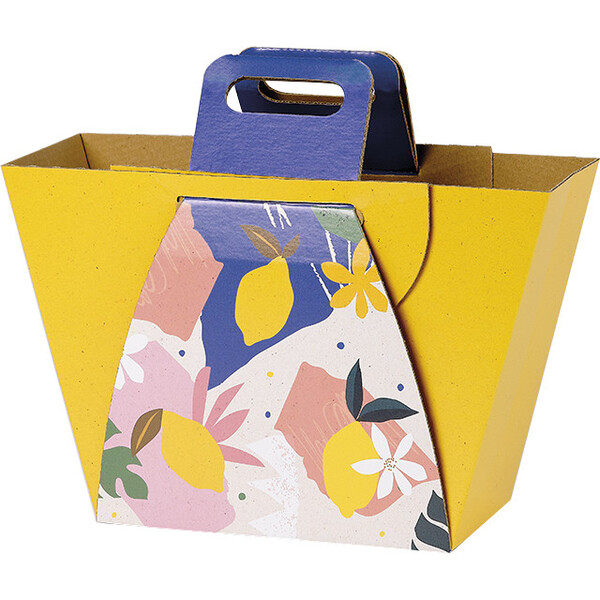 Shopping bag cardboard trucated cone shaped CITRUS GARDEN handles