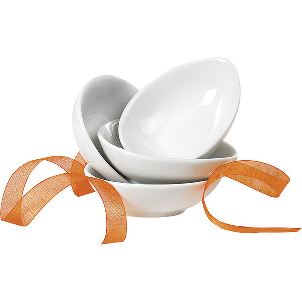 Ramekin drop shape porcelain white