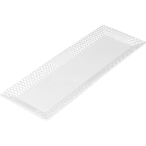 Plato rectangular porcelana blanca