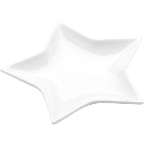 Plate star shape porcelain white