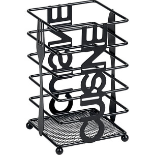 Tray cutlery metal square black