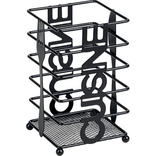 Tray cutlery metal square black 2
