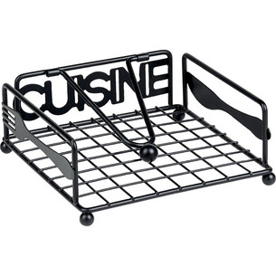 Tray napkins metal square black