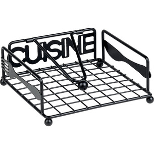 Range-serviettes métal carré noir décor couverts-Les... 2