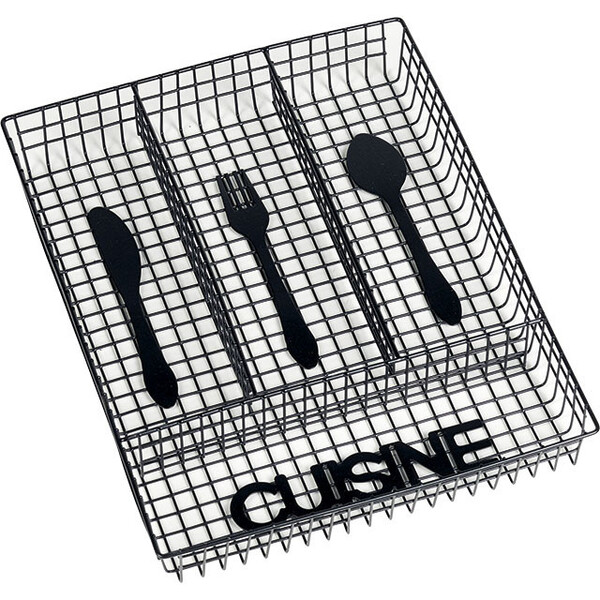 Bandeja metal rectangular negro decoración cubiertos de mesa