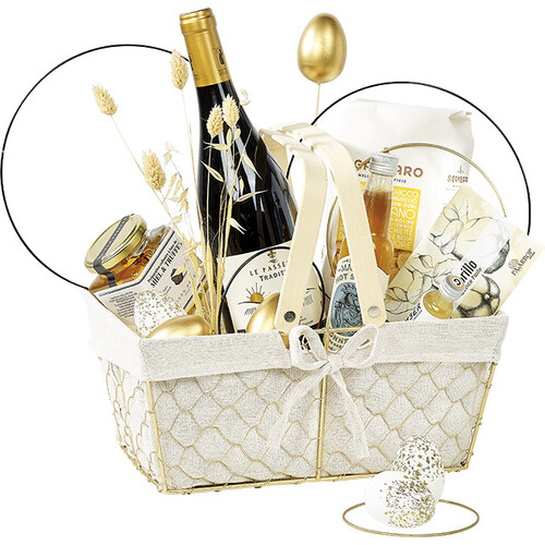 Panier métal rectangle CHARME ET TERROIR or...