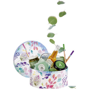Coffret carton rond FLEURS D'AQUARELLE 2