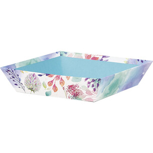 Corbeille carton carrée FLEURS D'AQUARELLE