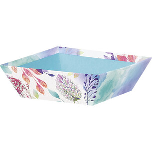 Corbeille carton carrée FLEURS D'AQUARELLE