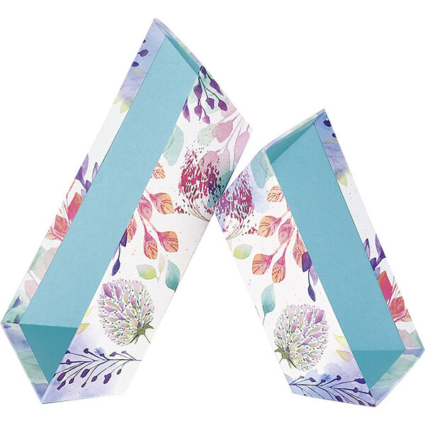 Corbeille carton carrée FLEURS D'AQUARELLE