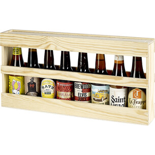 Demi-mètre, caisse bois pin 8 bières 33cl Long Neck 2