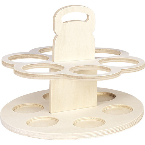 B.Turn beer Holder wood round handle 6 can 33cl