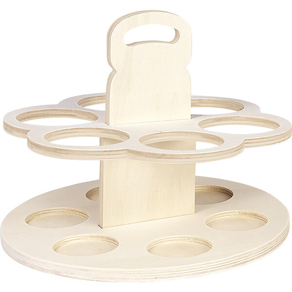 B.Turn Porta Cerveja madeira redondo com alça 6 Latas 33cl