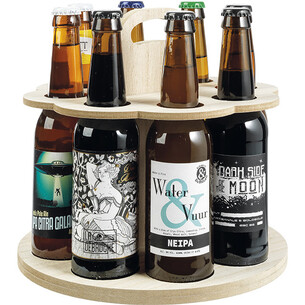 B.Turn Porta cerveza MDF redondo con asa 8 Long Neck 2