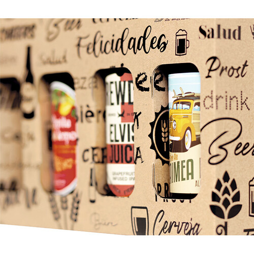 Valisette carton kraft 6 bières long neck décor...