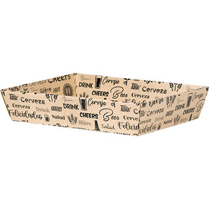 Tray cardboard kraft rectangular beer black delivered flat