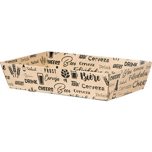 Tray cardboard kraft rectangular beer black delivered flat