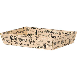 Tray cardboard kraft rectangular beer black delivered flat