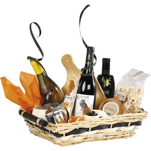 Bandeja vime/madeira retangular natural faixa...