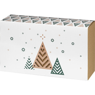 Coffret carton kraft rectangle fourreau BONNES FÊTES...