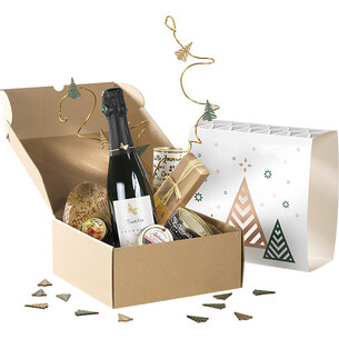 Coffret carton kraft carré fourreau BONNES FÊTES... 2