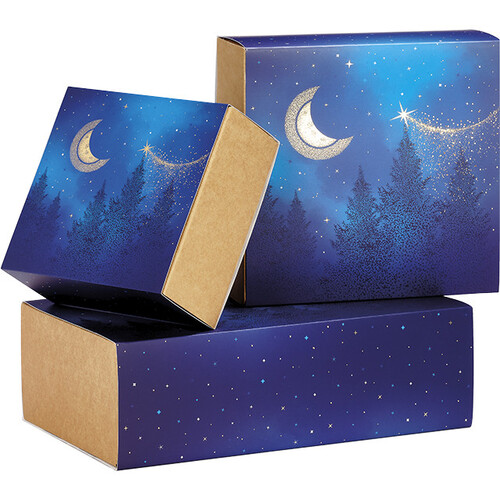 Caja cartón kraft cuadrada funda NOCHE...