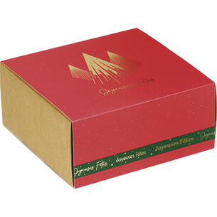 Coffret carton kraft carré fourreau NOEL PRESTIGE...