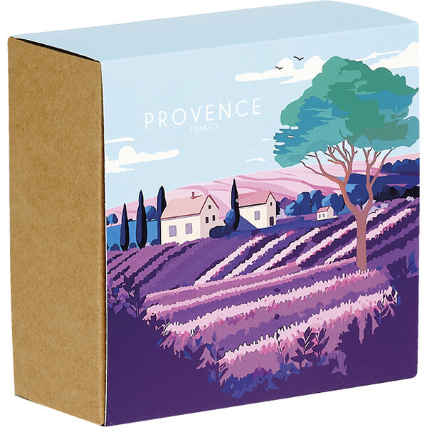 Coffret carton kraft carré fourreau PROVENCE livré à plat