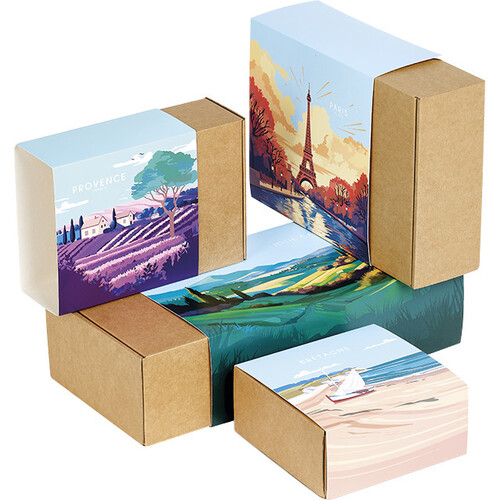 Box cardboard kraft square sleeve PROVENCE...