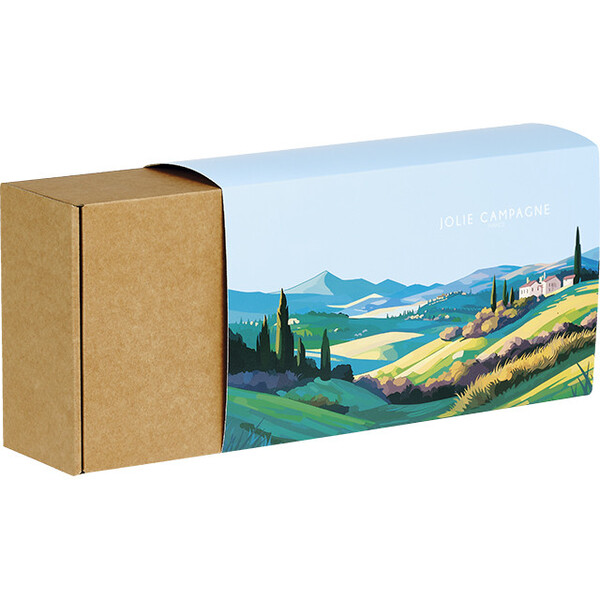 Box cardboard kraft rectangular sleeve LOVELY COUNTRYSIDE delivered flat