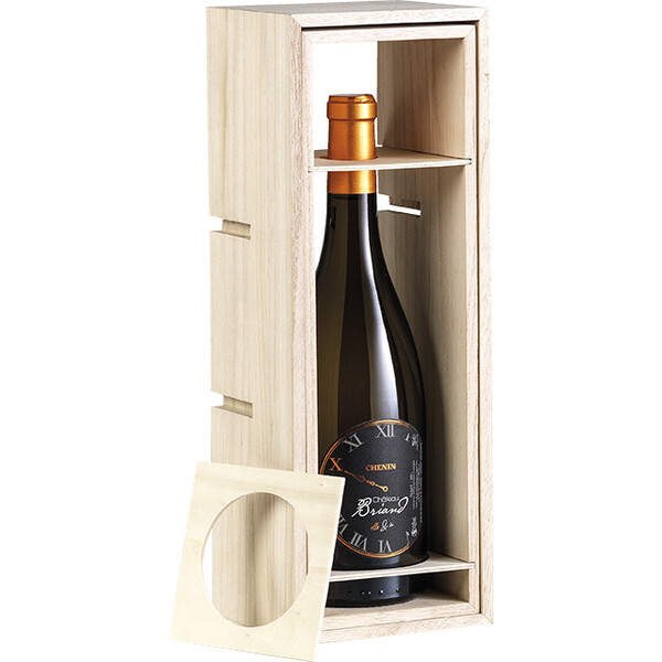 Coffret bois 1 bouteille Bordeaux/Bourgogne/Champagne glissière croix 5 bouteilles