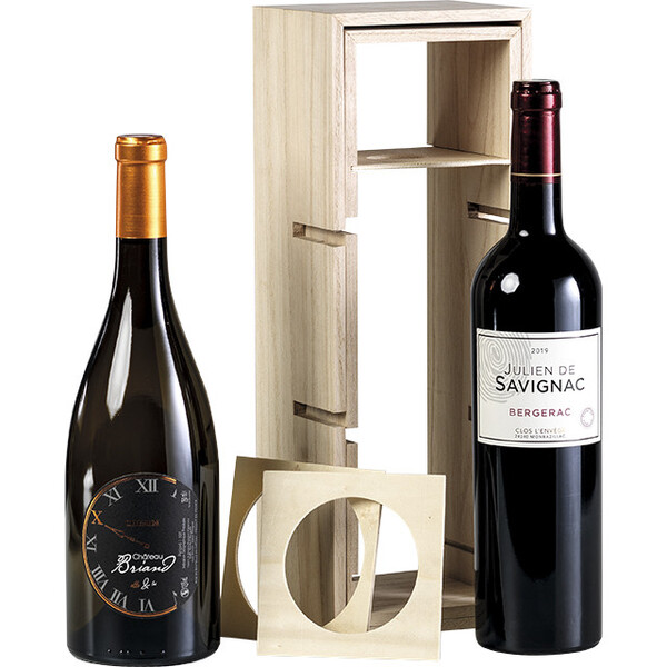 Caixa madeira 1 garrafa borgonha/Bourgogne/Champagne 5 garrafas