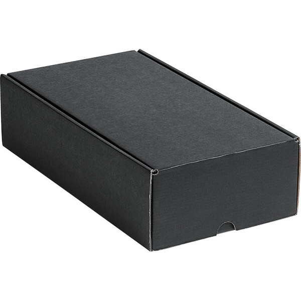 Coffret carton kraft/noir 2 bouteilles livré à plat