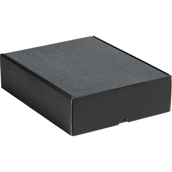 Caja cartón kraft/negro 3 botellas entrega plana