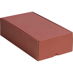 Box wine cardboard kraft/burgundy 2 bottles delivered flat