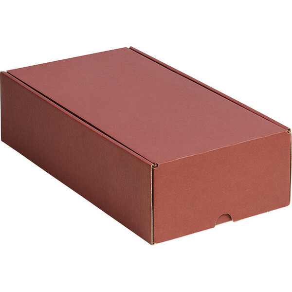 Caja cartón kraft/Borgoña 2 botellas entrega plana
