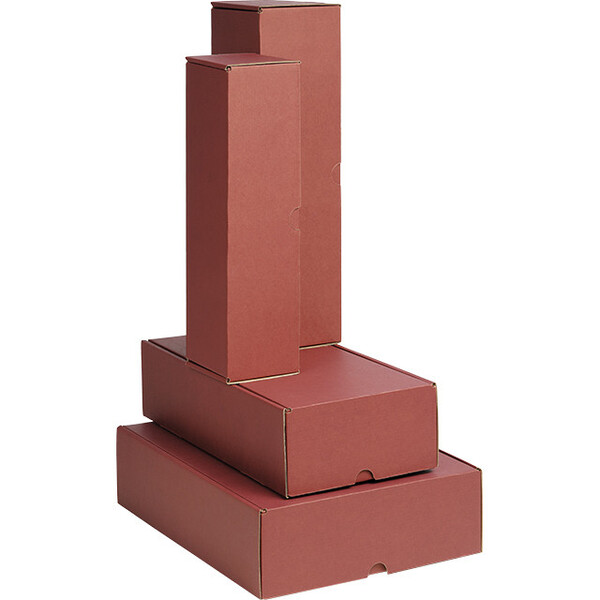 Box wine cardboard kraft/burgundy 2 bottles delivered flat