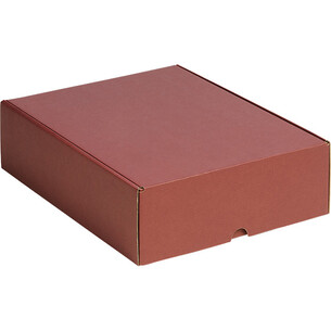 Box wine cardboard kraft/burgundy 3 bottles delivered flat