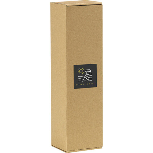 Caja cartón kraft 1 botella entrega plana