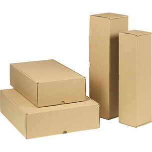 Caja cartón kraft 2 botellas entrega plana 2