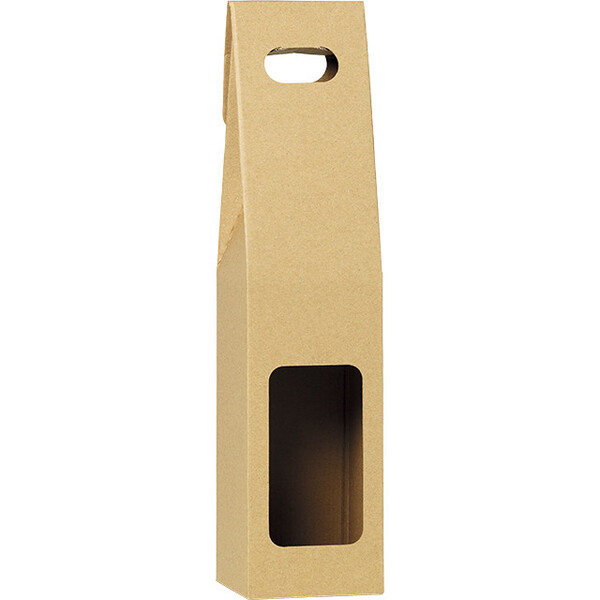 Valisette carton kraft/neutre 1 bouteille poignée livré à plat