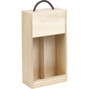 Caja de vino de madera de pino 2 botellas Burdeos tapa... 2