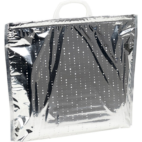 Sac isotherme décor pois blancs poignée blanche