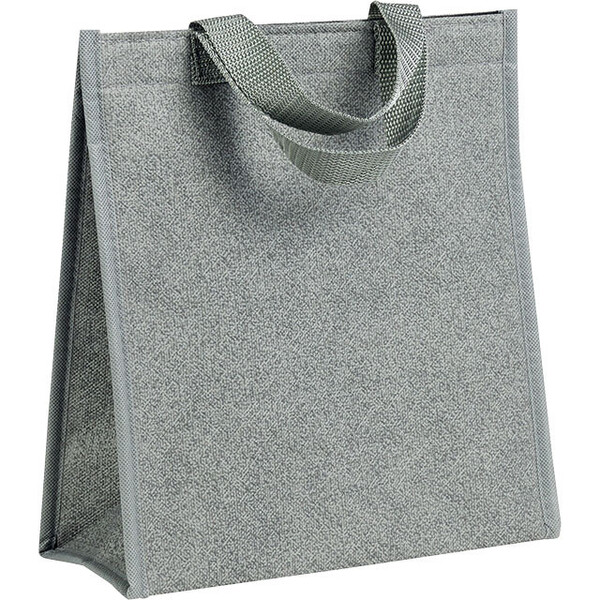 Bolsa isotérmica rectangular gris 2 asas de nylon cierre de velcro