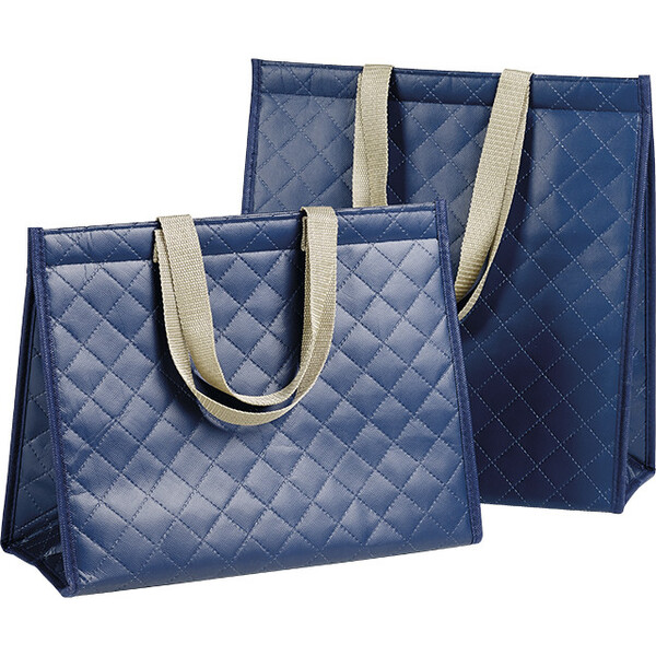 Bolsa isotérmica rectangular azul con 2 asas de nylon cierre de velcro